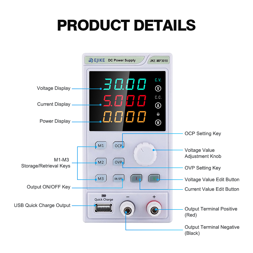EJIKE DC Power Supply 300W Pro - Programmable Dc Power Supply 60V 10A 评论和价格